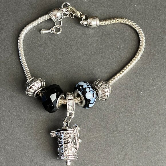 European Beads Lampwork Beads and Prayer Box that Opens Charm Bracelet - Picture 1 of 7